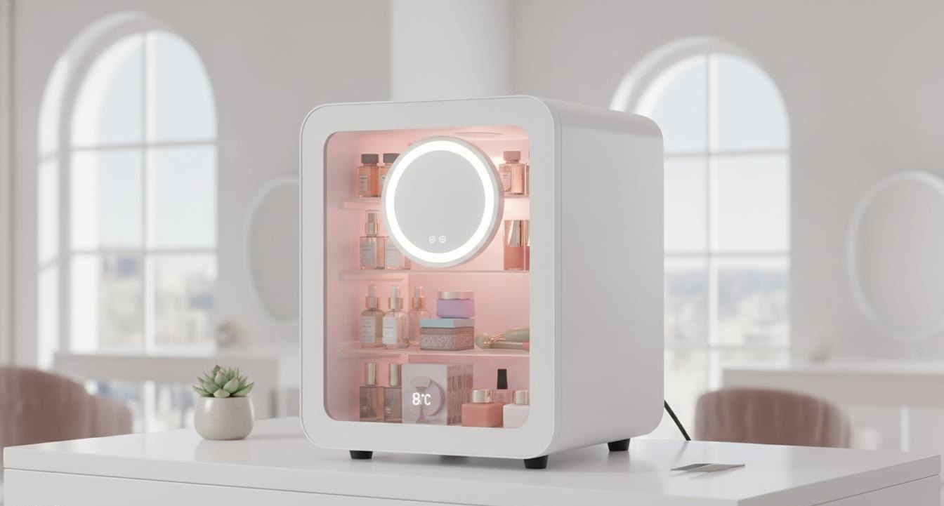 序号2-Why European Distributors Are Stocking 6L Glass-Door Beauty Fridges with HD LED Mirrors