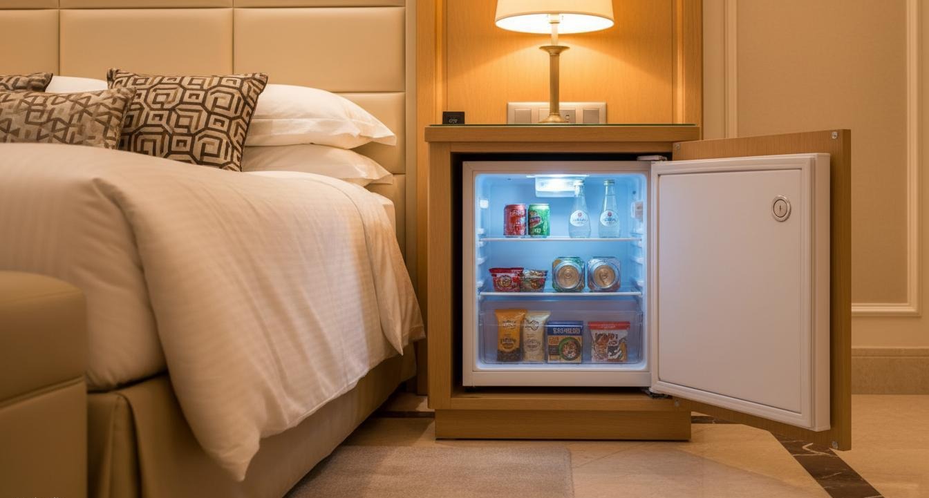 Middle East Hotels Refurbish Mini Bar Fridges 28dB Absorption Cooling Beats Compressors